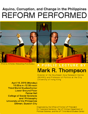 Reform Performed: Aquino, Corruption, and Change in the Philippines, A Public Lecture by Dr. Mark Thompson